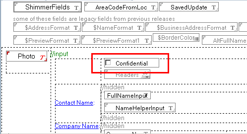 Checkbox to keep contacts confidential
