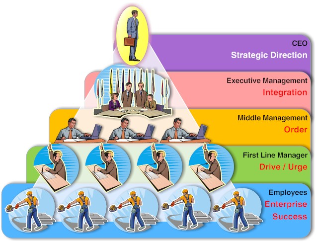 The typical management pyramid